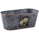 Aubry gaspard - corbeille ovale en mtal patin gris hortensia