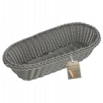 Kadax - corbeille  pain, pain, table, couverts, corbeille oblongue grise