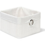 Corbeille panier de rangement housse amovible poign�e bo�te �tag�re armoire hxlxp 20 x 31 x 31 cm, blanc ...