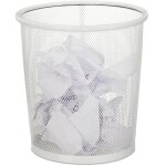 Corbeille papier pour bureau et chambre ado, ouverte, ronde, fil de fer, poubelle , en mtal, hxd 24 ...