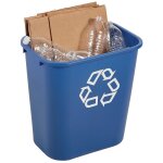 Rubbermaid - corbeille  papier plastique rectangulaire 26, 6 litres, coloris bleu