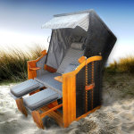 Corbeille de plage mer baltique bois deluxe 165x120x90cm fauteuil - cabine - �l�gant, confortable - mat�riaux ...