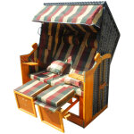 Corbeille de plage mer baltique bois deluxe 165x120x90cm fauteuil - cabine - lgant, confortable - matriaux ...