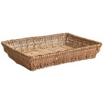 Corbeille pr�sentoir � pain rectangulaire en osier 44, 5 x 35 h 9 cm