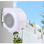Corde � linge r�tractable exterieur, 13m s�choir mural extensible �tendoir � linge pour montage mural ...