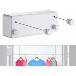 Corde à linge rétractable pour intérieur et extérieur - robuste, 2 fils à linge de 4, 2 m en acier inoxydable, ... Corde à linge rétractable pour intérieur et extérieur - robuste, 2 fils à linge de 4, 2 m en acier inoxydable, ...