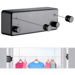 Corde à linge rétractable pour intérieur et extérieur - robuste, 2 fils à linge de 4, 2 m en acier inoxydable, ... Corde à linge rétractable pour intérieur et extérieur - robuste, 2 fils à linge de 4, 2 m en acier inoxydable, ...