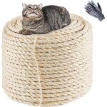 Corde en sisal naturel 8 mm x 60 m, vieille corde de rechange blanche naturelle pour chats avec une paire ...