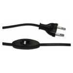 Edm - cordon d'alimentation plat noir ? 1, 5m ? interrupteur int�gr� ? 3a ?