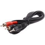 Cordon audio fiche jack mle stro de 3, 5 mm vers fiche mle 2 cinch, long. 2m ( prix pour 1 )