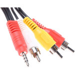 Cordon audio fiche jack mle stro de 3, 5 mm vers jack rca mle x 3, long. 1. 8m ( prix pour 1 )