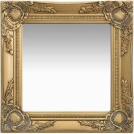 D�coshop26 - miroir mural carr� style baroque 40x40 cm dor� dec022847