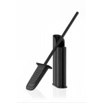 Flat porte - balayette brosse wc porte balai silicon noir mat dual (murale et � sol) - cosmic