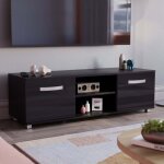 Cosmo meuble tv moderne haut brillant 2 portes meuble h 38 x l 120 x p 40 cm, noir Cosmo meuble tv moderne haut brillant 2 portes meuble h 38 x l 120 x p 40 cm, noir