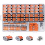 Cosses electriques kits 120 pcs, conecteur electrique compact rapide c�bles de bornier avec fixes etanche ...