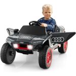 Costway 12v audi voiture �lectrique enfants avec t�l�commande 2, 4g, v�hicule �lectrique avec lumi�res ...