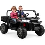 Costway - 12v voiture lectrique enfant 2 places avec tlcommande 2, 4g & pelle & benne, vhicule lectrique ...