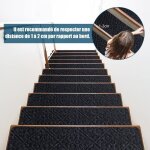 Costway - lot de 15 marchettes d'escalier antid�rapant 20 x 76 cm / tapis de protection autocollants, ...