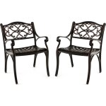 Costway - lot de 2 chaises de jardin en fonte d'aluminium, chaises de salle à manger d'extérieur pour ... Costway - lot de 2 chaises de jardin en fonte d'aluminium, chaises de salle à manger d'extérieur pour ...