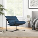 Costway - lot de 2 fauteuils de salon, fauteuil d'appoint avec cadre en mtal et coussin pais, fauteuil ...