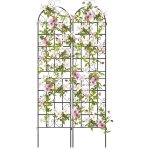 Costway lot de 2 treillis de jardin en m�tal 220x50 cm, cl�ture d�corative pour plante grimpante, grille ...