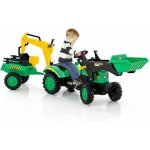 Costway 3 en 1 tractopelle enfant avec pelle & remorque amovible, tracteur � p�dales enfants avec volant ...