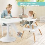Costway - 4 en 1 chaise haute bb convertible plateau rglable en 4 etapes - peut tre dmont en une ...