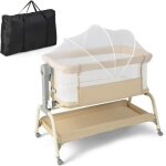 Costway - 4 en 1 lit cododo bb avec matelas doux & filet, berceau bb evolutif avec 6 hauteurs rglables, ...