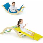 Costway - 4 en 1 triangle d'escalade enfants avec rampe r�versible &r�glable, jouet d'arc d'escalade ...