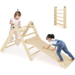 Costway 4 en 1 triangle d?escalade montessori pliable avec rampe double face, �chelle d'escalade triangulaire ...