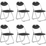 Costway - lot de 6 chaise pliante en m�tal, chaise visiteur pliable rembourr� avec poign�e, charge 115 ...