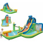 Costway 9 en 1 ch�teau gonflable en forme �l�phant avec toboggan & mur d'escalade, aire de jeux gonflable ...