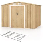 Abri de jardin 5? en acier galvanis anti - uv, 259 x 196 x 184 cm, cabane de jardin exterieur 7m avec ...