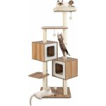 Costway - arbre � chat en bois 163 cm avec 3 plateformes, 2 niches, 3 balles, griffoirs en sisal, perchoir, ...