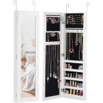 Armoire à bijoux murale / porte avec miroir pleine longueur, 16 crochets pour colliers bracelets, 2 etagères ... Armoire à bijoux murale / porte avec miroir pleine longueur, 16 crochets pour colliers bracelets, 2 etagères ...