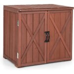 Armoire de jardin en bois de sapin massif ext�rieur double porte - organisateur d'outils avec poign�es ...