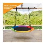 Costway - balanoire nid d'oiseau rond 100 cm de diamtre pour arbre support de charge maximale 150 ...