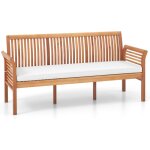 Costway - banc exterieur jardin 159 cm, banc bois acacia avec coussin, banquette exterieure 3 personnes, ...