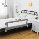 Costway - barrière de lit pliable pour bébé / enfant barre de lit rabattable avec mousse souple, trous ... Costway - barrière de lit pliable pour bébé / enfant barre de lit rabattable avec mousse souple, trous ...