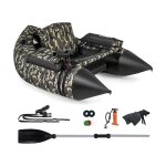 Costway bateau de p�che gonflable avec dossier pagaie, bateau gonflable avec r�gle � poisson support ...