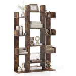 Costway - biblioth�que arbre, 13 �tag�res ouvertes, meuble de rangement pour livres, etag�re d�corative ...