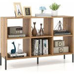 Costway - bibliothque cube, meuble de rangement en bois avec compartiments ouverts, pieds en mtal surlevs, ...