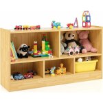 Costway - bibliothque enfants en bois avec 5 compartiments, meuble de rangement pour jouets & livres ...