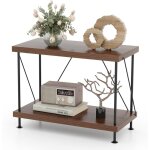 Costway - biblioth�que �tag�re � 2 niveaux, biblioth�que cadre en m�tal, �tag�re de rangement style industriel ...