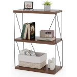 Costway - biblioth�que �tag�re � 3 niveaux, biblioth�que cadre en m�tal, �tag�re de rangement style industriel ...