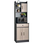 Buffet de cuisine meuble cuisine rangement avec 3 portes et 1 niche de rangement, passe - c�ble 60 x ...