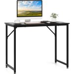 Costway - bureau informatique droit - structure en métal - 100 x 50 x 75 cm - noir Costway - bureau informatique droit - structure en métal - 100 x 50 x 75 cm - noir