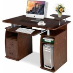 Costway - bureau informatique table de bureau en mdf pour ordinateur multi - rangements avec tablette ... Costway - bureau informatique table de bureau en mdf pour ordinateur multi - rangements avec tablette ...