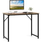 Costway - bureau d'ordinateur, table poste de travail, bureau informatique, 50 x 100 x 77 cm, style industriel ...