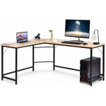 Costway - bureau / table informatique, bureau / table d'ordinateurd'angle en bois et mtal pour maison, ...